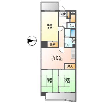コーポみやぎ野(3LDK/2階)の間取り写真
