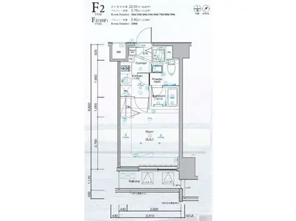 SYNEX 横濱阪東橋II(1K/3階)の間取り写真