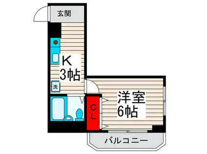 OFFICIAL RESIDENS(1K/3階)の間取り写真