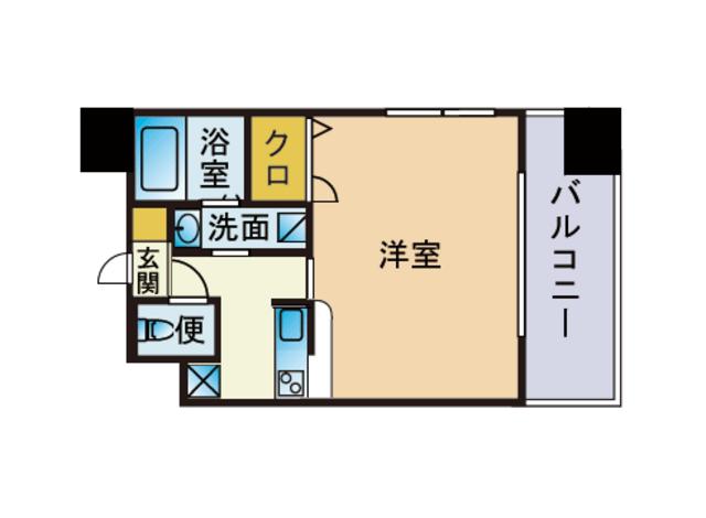 エンクレスト薬院(1K/6階)の間取り写真