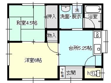 コーポ倉島(2K/2階)の間取り写真