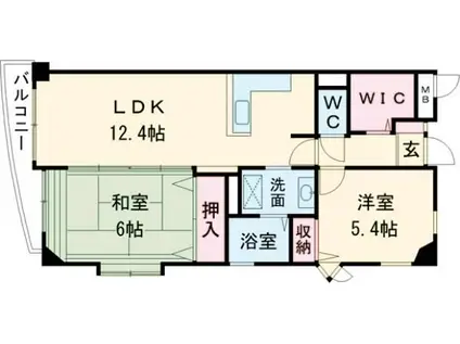 ミラベル嵐が丘(2LDK/6階)の間取り写真
