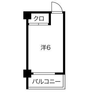 覚王山ドミトリー河合ビル(ワンルーム/1階)の間取り写真