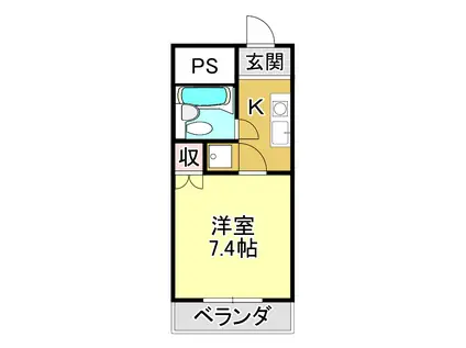 ウィズユー旭(1K/3階)の間取り写真