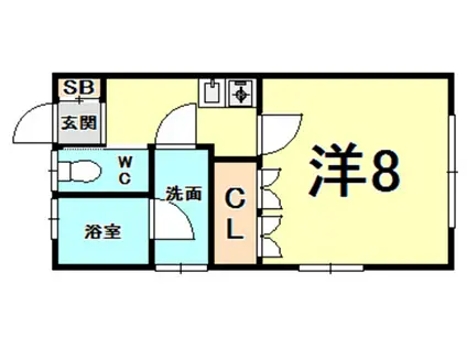 プチフォーレ(1K/1階)の間取り写真