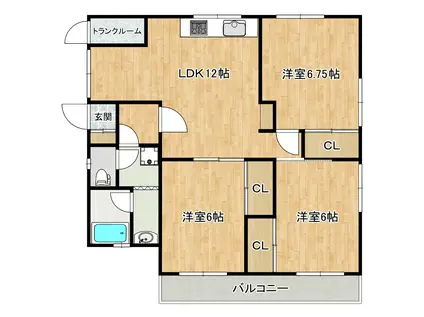 ファミール山王(3LDK/3階)の間取り写真
