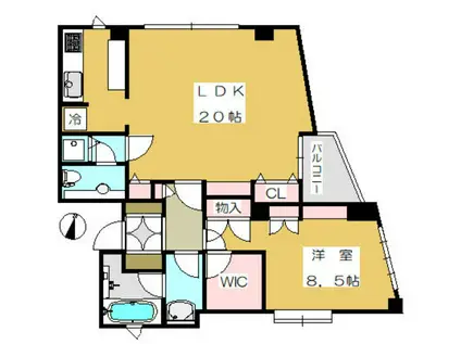 エスタ―南麻布(1LDK/3階)の間取り写真
