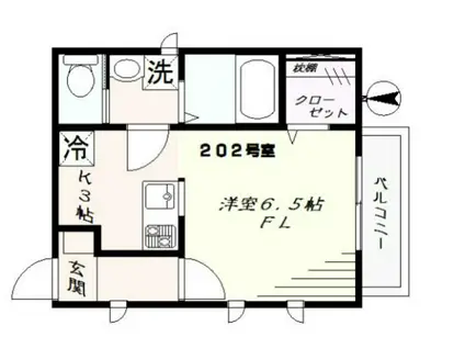 ブレッツァ・ヤヒロ(1K/2階)の間取り写真