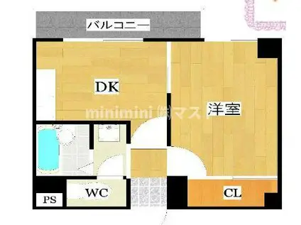 レクシア九条(1DK/5階)の間取り写真