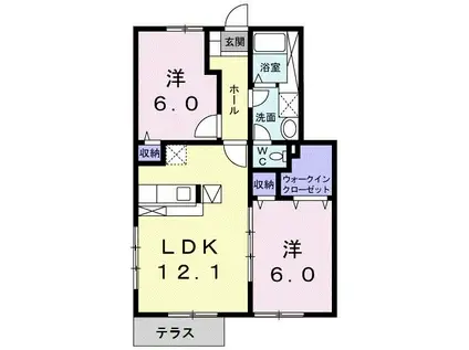 さくらハイツA(2LDK/1階)の間取り写真