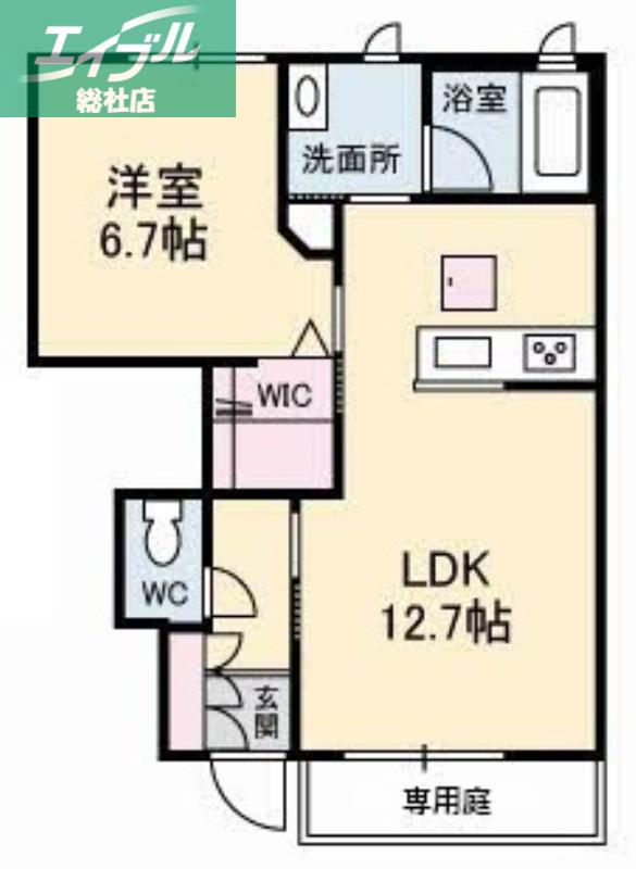 ヴィラ・アンテンヌ(1LDK/1階)の間取り写真