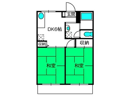 第2松運ハイツ(2DK/1階)の間取り写真