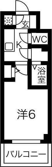 エスリードレジデンス大阪天王寺(1K/6階)の間取り写真