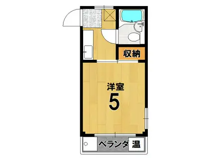 二軒茶屋マンション(1K/1階)の間取り写真