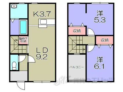 シェロウェンECHI(2LDK/1階)の間取り写真