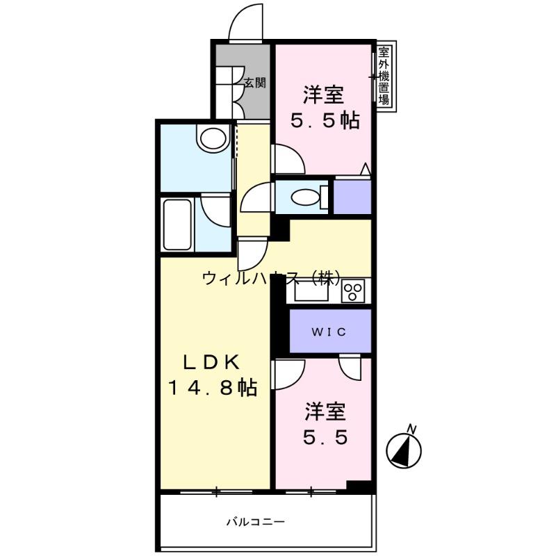 シャーメゾン ルミエール(2LDK/2階)の間取り写真