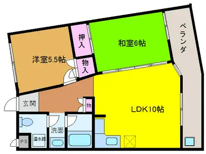 ソレイユ21(2LDK/5階)の間取り写真