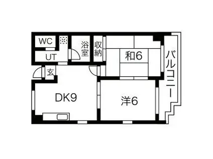 サンモーリエ(2DK/2階)の間取り写真