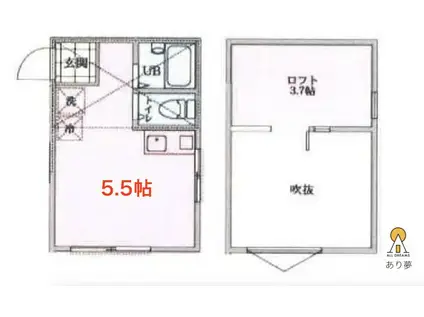 フロントフィールド8(ワンルーム/1階)の間取り写真