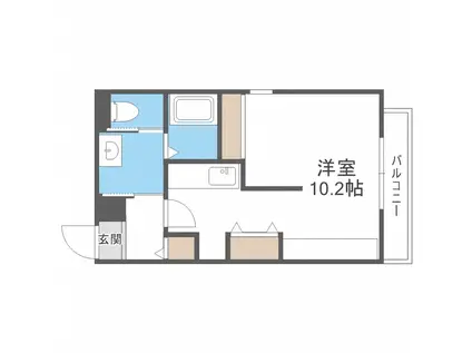 ピクシーガーデン医大前(1K/2階)の間取り写真