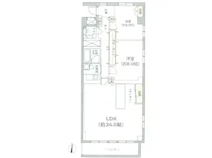 広尾マンション(2LDK/10階)の間取り写真