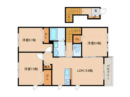 コンフォート法隆寺VII(3LDK/2階)の間取り写真
