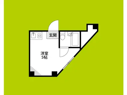 大宝大手前ロイヤルハイツ(ワンルーム/4階)の間取り写真