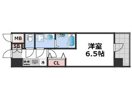 エスリードレジデンス大阪難波(1K/5階)の間取り写真