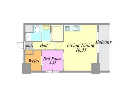 ペルソナ大手町(1LDK/6階)の間取り写真