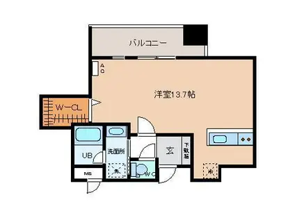 セントラルコート西町プレミア(ワンルーム/5階)の間取り写真