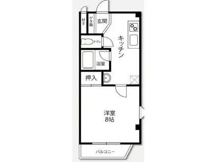 ノアール岡町(1K/2階)の間取り写真