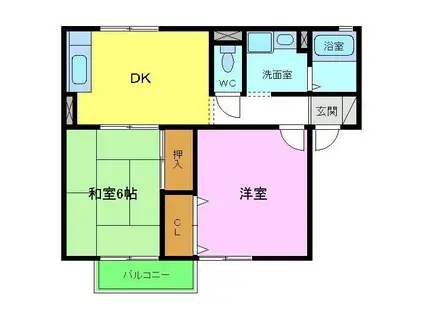 セピアコートA(2DK/2階)の間取り写真