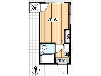 ゴールドビル阿佐谷(ワンルーム/2階)の間取り写真