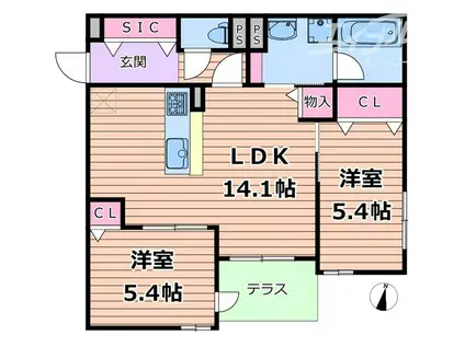 クラシスト瑞光(2LDK/3階)の間取り写真