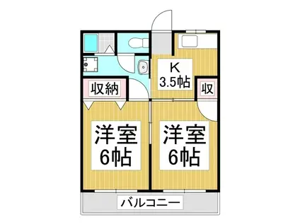 ロイヤル21(2K/6階)の間取り写真