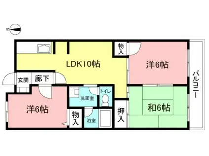 コーポフェニックスB(3LDK/4階)の間取り写真