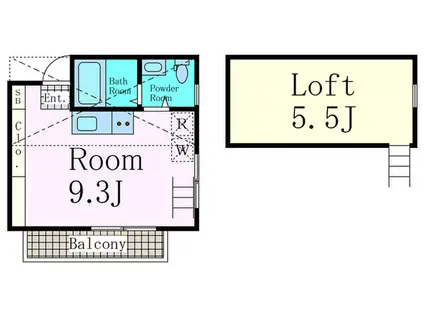 駒沢レジデンス(ワンルーム/2階)の間取り写真