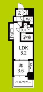 ミラージュパレス本町DEPART(1LDK/3階)の間取り写真