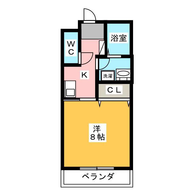パークアベニュー(1K/2階)の間取り写真