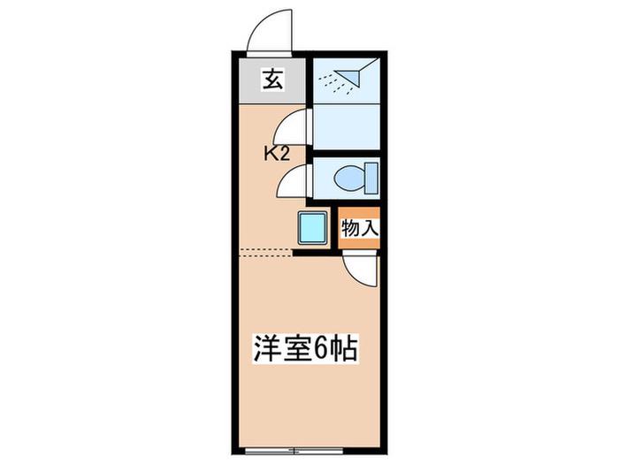 西生田ハイツ(1K/1階)の間取り写真