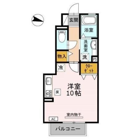 ヴィラ小山 A(ワンルーム/1階)の間取り写真