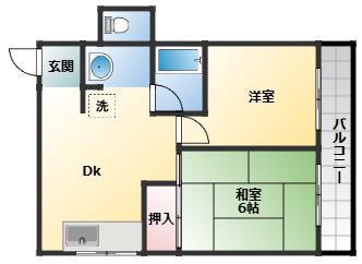 第2メゾンイハタ(2DK/2階)の間取り写真
