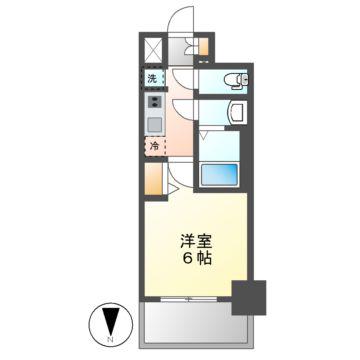 プレサンス東別院セレニス(1K/9階)の間取り写真