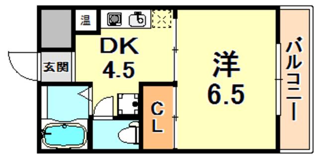 ロジェ楠丘(1DK/3階)の間取り写真