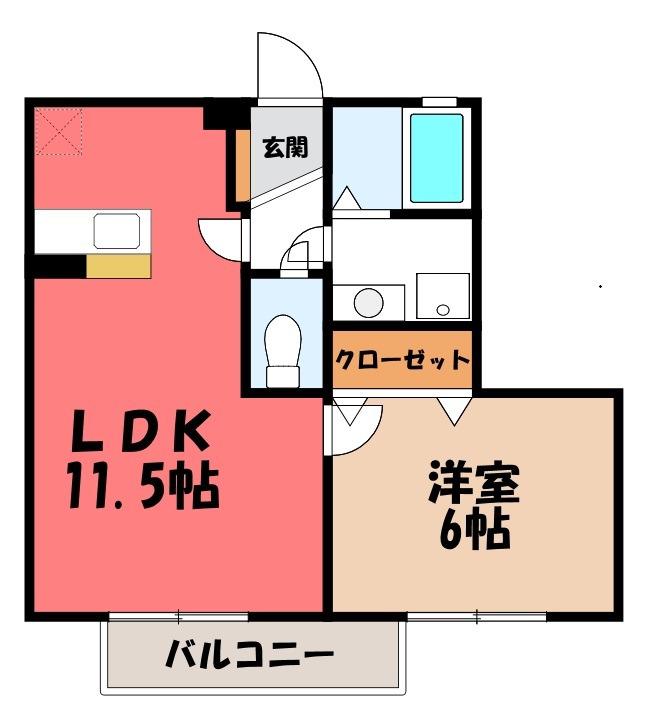 トミージュ(1LDK/3階)の間取り写真