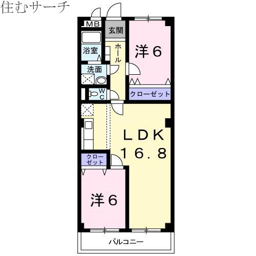 ルーラルハウス(2LDK/3階)の間取り写真
