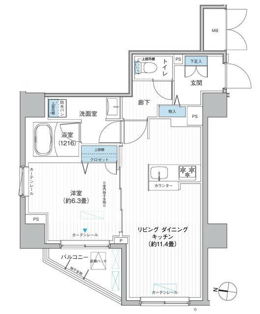 GATE127(1LDK/5階)の間取り写真