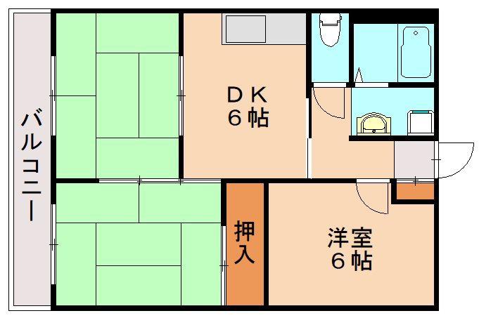 二葉コーポ(3DK/1階)の間取り写真