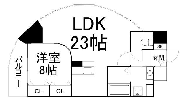 LASANTE梅田北(1LDK/4階)の間取り写真