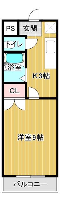 リゾーム高見(1K/1階)の間取り写真